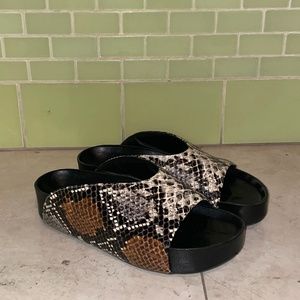 Simon Miller Leather Snakeskin Slides